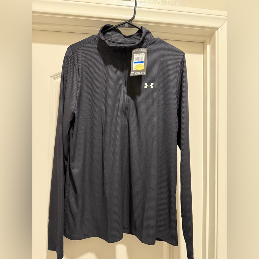 Under Armour Black Ribbed Half-Zip Top